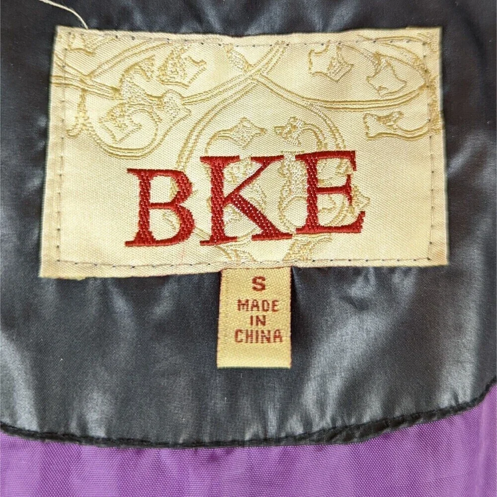 BKE Buckle Puffer Jacket Faux Fur Hood Coat Women's Size Small Black